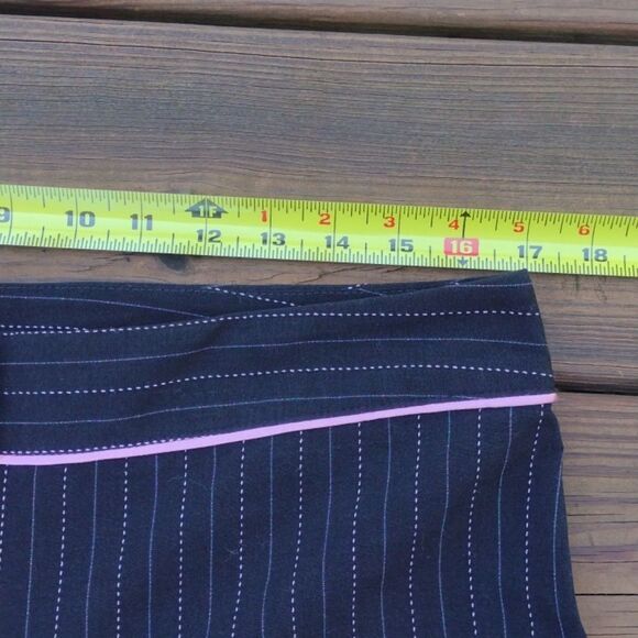 XOXO Y2K Two Piece Black Pinstripe Suit Blazer Size 9 and Wide Leg Pants Size 13 - Picture 12 of 13